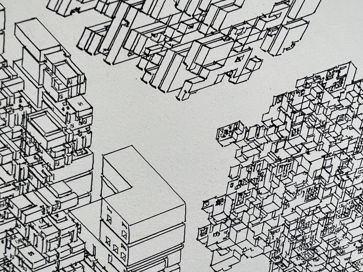 Closeup of Pen Plot of generated art