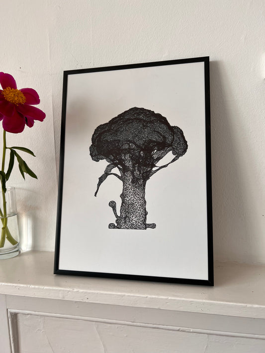 0039 - Pen Plot of 3d scanned broccoli