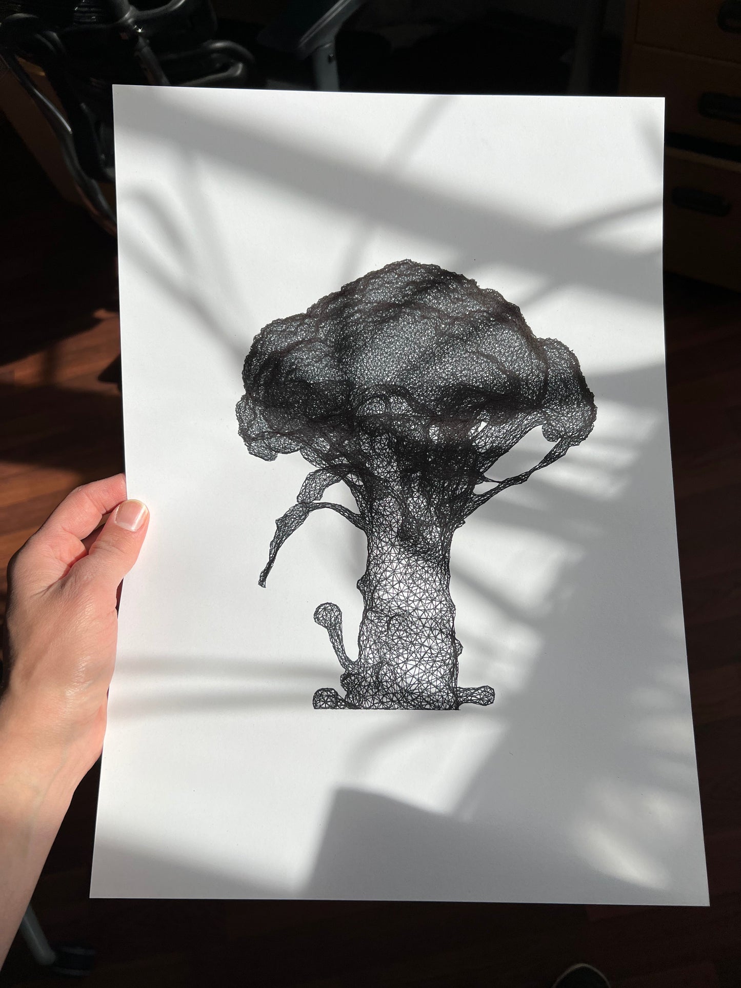 0039 - Pen Plot of 3d scanned broccoli