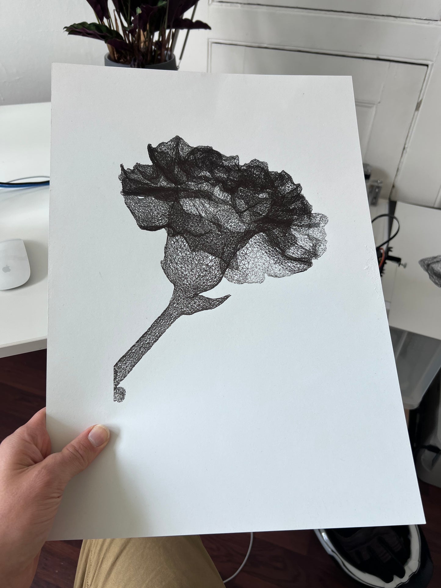 0028 - Pen Plot of 3D scanned flower